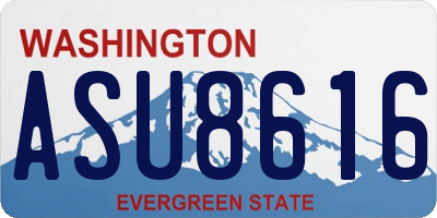 WA license plate ASU8616