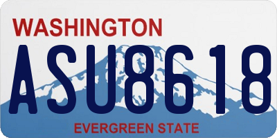 WA license plate ASU8618