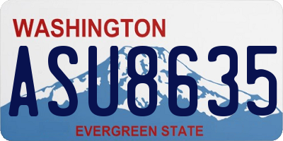 WA license plate ASU8635