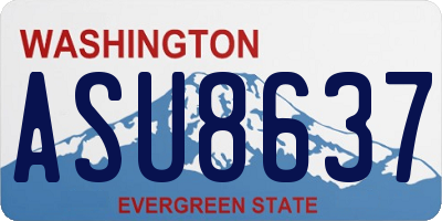 WA license plate ASU8637