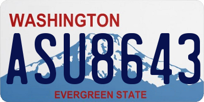 WA license plate ASU8643