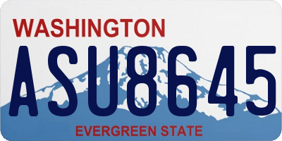 WA license plate ASU8645