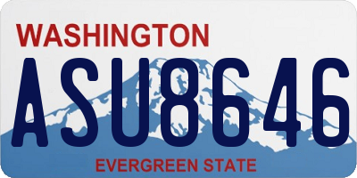 WA license plate ASU8646