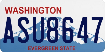 WA license plate ASU8647