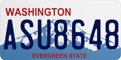 WA license plate ASU8648