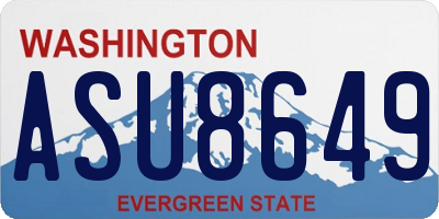 WA license plate ASU8649