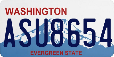WA license plate ASU8654