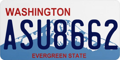 WA license plate ASU8662