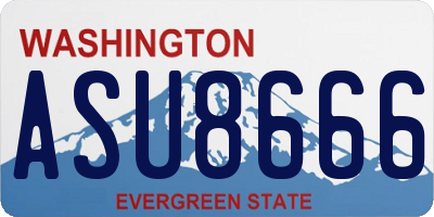 WA license plate ASU8666