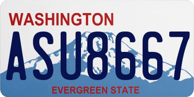 WA license plate ASU8667