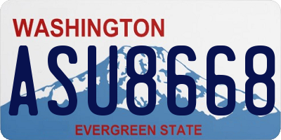 WA license plate ASU8668