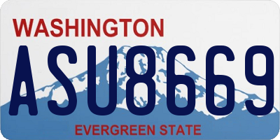 WA license plate ASU8669