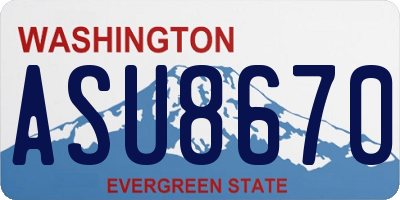WA license plate ASU8670