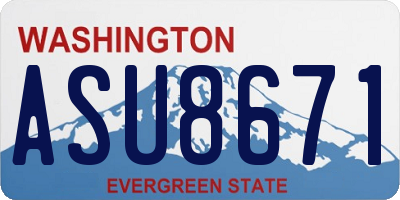 WA license plate ASU8671