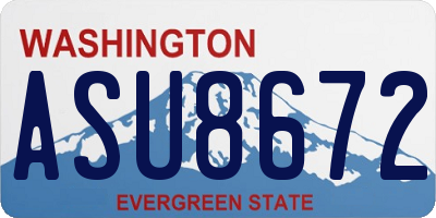 WA license plate ASU8672