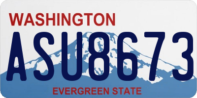 WA license plate ASU8673