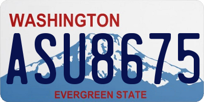 WA license plate ASU8675