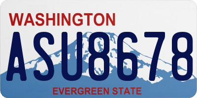 WA license plate ASU8678