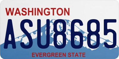 WA license plate ASU8685