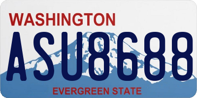WA license plate ASU8688