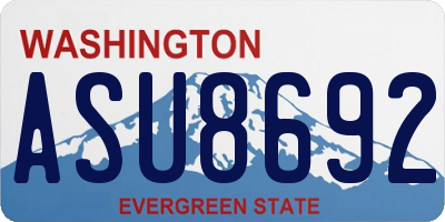 WA license plate ASU8692