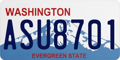 WA license plate ASU8701