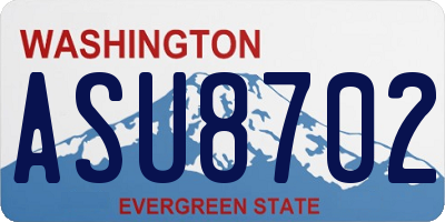 WA license plate ASU8702