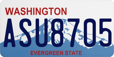 WA license plate ASU8705