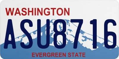 WA license plate ASU8716