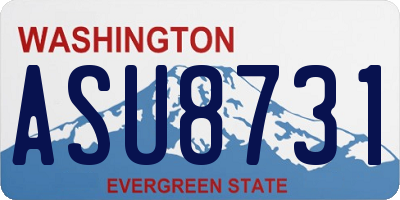 WA license plate ASU8731