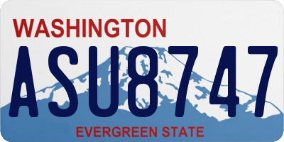 WA license plate ASU8747