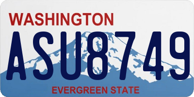 WA license plate ASU8749