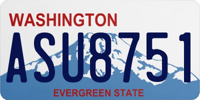 WA license plate ASU8751