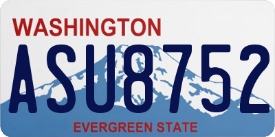 WA license plate ASU8752