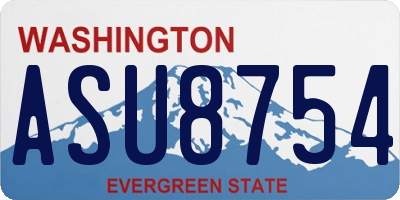 WA license plate ASU8754