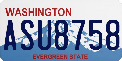WA license plate ASU8758