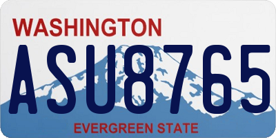 WA license plate ASU8765