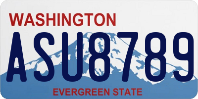 WA license plate ASU8789