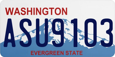 WA license plate ASU9103