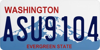 WA license plate ASU9104