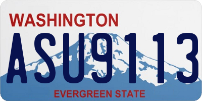 WA license plate ASU9113