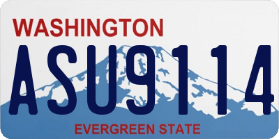 WA license plate ASU9114