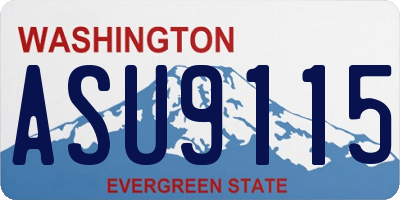WA license plate ASU9115