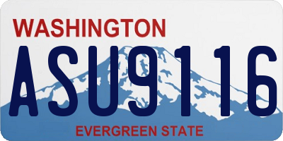WA license plate ASU9116