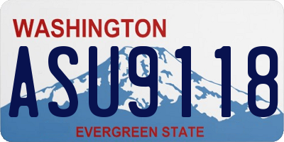 WA license plate ASU9118
