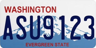 WA license plate ASU9123