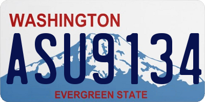WA license plate ASU9134