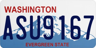 WA license plate ASU9167
