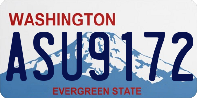 WA license plate ASU9172