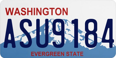 WA license plate ASU9184